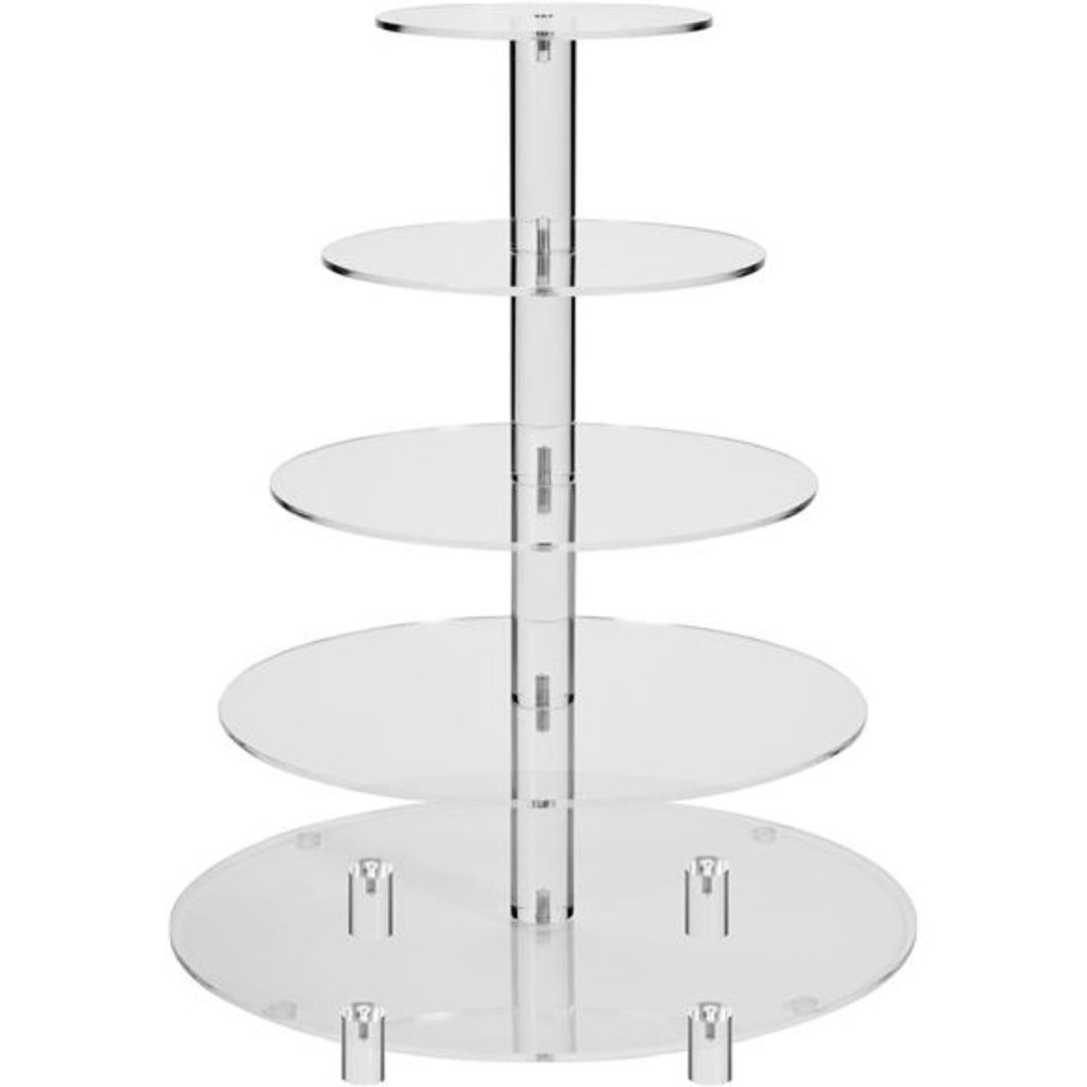 5 Tier Round Acrylic Cupcake Stand-Cake Stand-Dessert Stand, Cupcake Tower